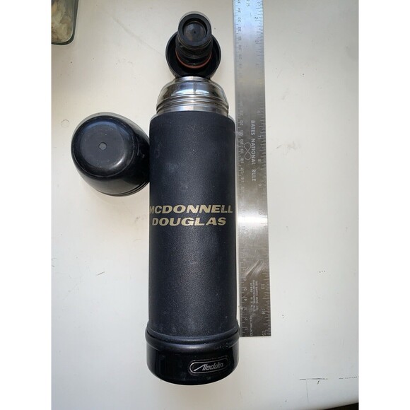 HTF Vintage Aladdin C-17 McDonnell Douglas Commemorative Thermos Mug Black 1 Qt - Picture 6 of 7